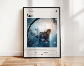 Six Siege - Ace poster, Six Siege print, Six Siege poster, Gaming print, gift for gamer, Rainbow six artwork, Gaming Wall Art