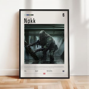 Six Siege - Nokk poster, Six Siege print, Six Siege poster, Gaming print, gift for gamer, Rainbow six artwork, Gaming Wall Art