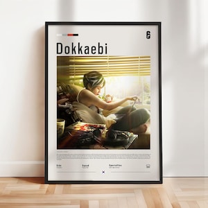 Six Siege - Dokkaebi poster, Six Siege print, Six Siege poster, Gaming print, gift for gamer, Rainbow six artwork, Gaming Wall Art