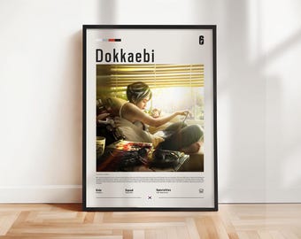 Six Siege - Dokkaebi poster, Six Siege print, Six Siege poster, Gaming print, gift for gamer, Rainbow six artwork, Gaming Wall Art