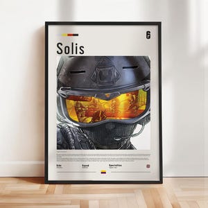 Six Siege - Solis poster, Six Siege print, Six Siege poster, Gaming print, gift for gamer, Rainbow six artwork, Gaming Wall Art