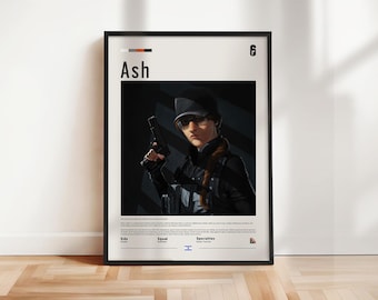 Six Siege - Ash poster, Six Siege print, Six Siege poster, Gaming print, gift for gamer, Rainbow six artwork, Gaming Wall Art