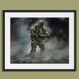 Six Siege - Tachanka - Fire, Six Siege print, Six Siege poster, Gaming print, gift for gamer, Rainbow six artwork