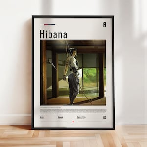 Six Siege - Hibana poster, Six Siege print, Six Siege poster, Gaming print, gift for gamer, Rainbow six artwork, Gaming Wall Art