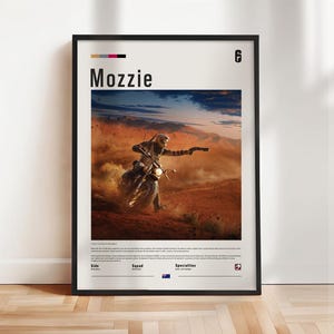 Six Siege - Mozzie poster, Six Siege print, Six Siege poster, Gaming print, gift for gamer, Rainbow six artwork, Gaming Wall Art