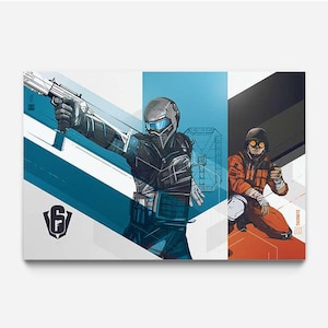 Six Invitational - Vigil & Thermite, Six Siege print, Six Siege poster, Gaming print, gift for gamer, Rainbow six artwork
