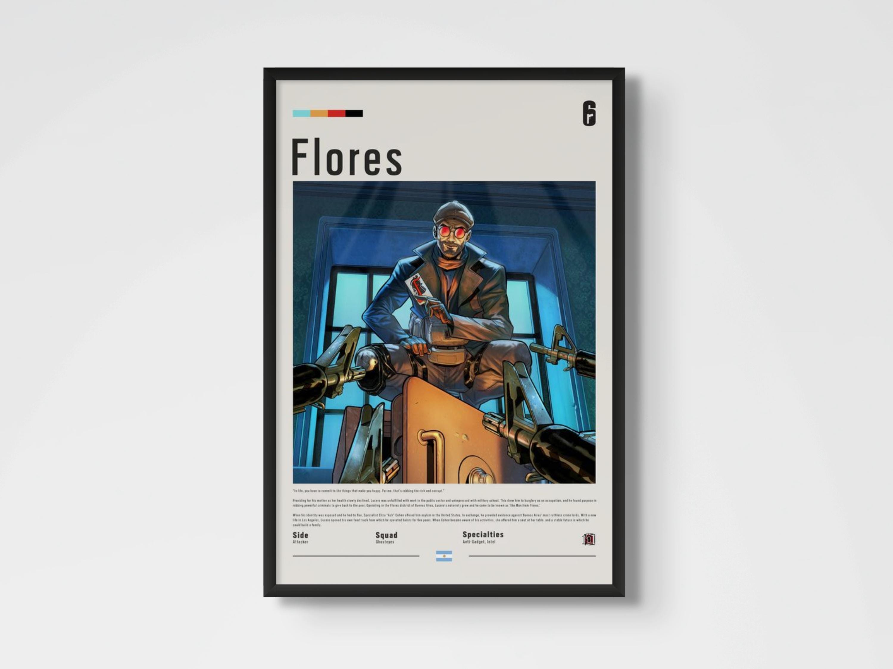 Six Siege - Flores Poster, Six Siege Print, Six Siege Poster, Gaming ...