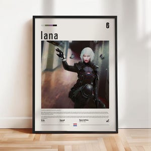 Six Siege - Iana poster, Six Siege print, Six Siege poster, Gaming print, gift for gamer, Rainbow six artwork, Gaming Wall Art