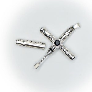 Cross necklace with hidden compartment sale