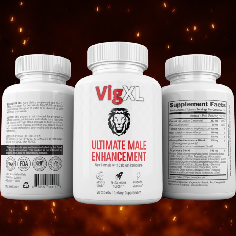 Vigxl Male Vitality, Tongkat Ali, Ginseng, Maca, All Natural Male Tonic, High Potency Tboost