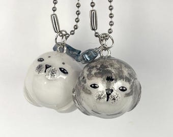 Chunky Seal Keychain, Handmade Plush Inspired Bag Charm
