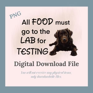 Küchenspruch; Alle Lebensmittel müssen zum Testen ins Labor gehen. Haustier Sprüche; Hund; HUND SVG; Digitaler Download