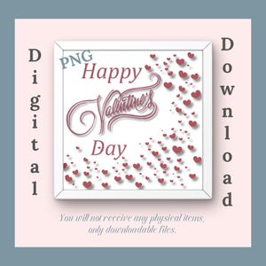 Valentine&#39;s Day Hearts PNG: Digital Download