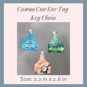 Personalized Cow Ear Tag Keychain: MDF Ranch Gift