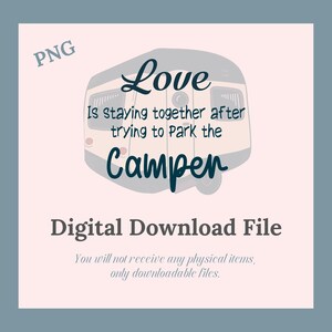 Liefde is bij elkaar blijven na het parkeren van de camper, grappig, png-bestand downloadachtergrond/digitaal papier