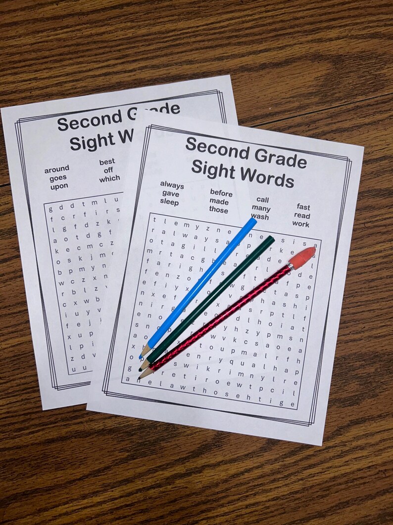 Second Grade Sight Words Word Search: Printable Activity (PDF Download ...