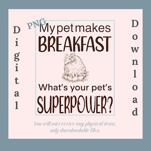 SVG de pollo divertido: Mi mascota prepara el desayuno, cita de animales de granja (descarga digital)