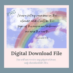 Genesis 9-13, Regenbogen, Bibelzitat, Gottes Versprechen, digitaler Hintergrund, PNG