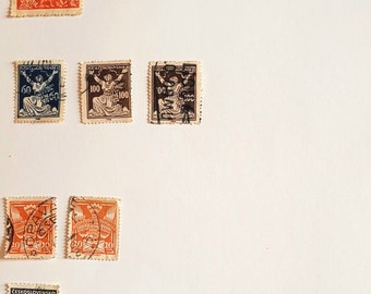Old Czechoslovakian stamps from 1918 to 1963