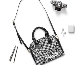 Black and white shoulder bag