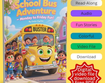 Children Digital-Read Along Audio-Video Story Book The School Bus Adventure