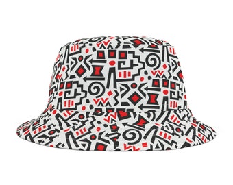 Red black white Bucket Hat