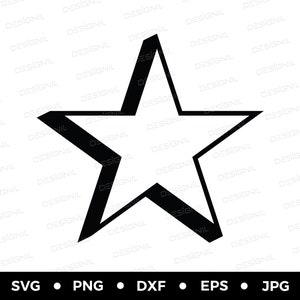 3D Star svg 3d star png 3d star clipart 3d twinkle star shape 3D star vector 3D star illustration simple star svg star cricut cut file black