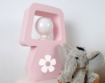 Pastel pink table lamp ceramic, Pretty lamp unique, Ambient lighting lamp sculpture, Whimsical lamp decoration, Pink gift for women decor