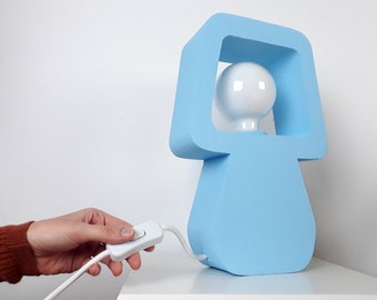 Baby blue lamp kids room, Ambient lighting bedside lamp modern, Whimsical decoration for babys room, Children gifts baby boy, Nursery lamp