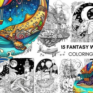 Mystical Landscape Coloring Book, Fantasy Creatures Fairytale Coloring Pages, Intricate Details Enchanted Forest Coloring Book for Adult PDF