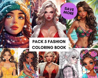 Fashion Coloring Book, Coloring Pages for Adult, Fashion Girl Coloring Pages, Coloring Sheets, Cute Coloring Page Print Download Printable