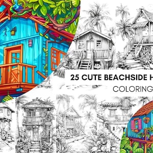 Scenary Coloringpage, Beach Coloring Page, Adult Coloring Pages