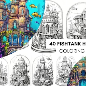 40 Magical Animal Coloring Book Pages for Kids Adults, Fairytale Enchanted Fantasy Coloring Sheets Printable Digital Coloring png