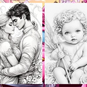 Valentine's Day Coloring Book Page Adult Love Coloring Sheets for Adults Printable, Couples Valentine's Coloring Book, Printable PDF