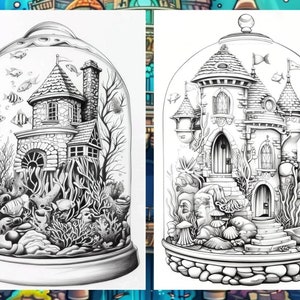 Fairy House, Floral Coloring Page, Adult Coloring Pages