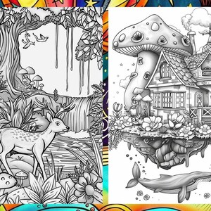 Mystical Landscape Coloring Book, Fantasy Creatures Fairytale Coloring Pages, Intricate Details Enchanted Forest Coloring Book for Adult PDF