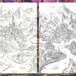 Fairytale Book, Printable Coloring, Magical Fantasy, Creature Coloring