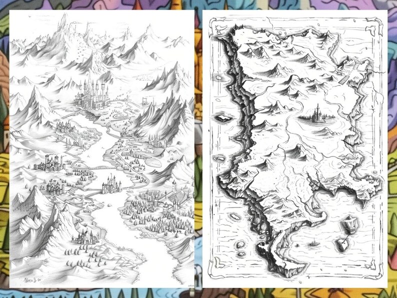 Fairytale Book, Printable Coloring, Magical Fantasy, Creature Coloring