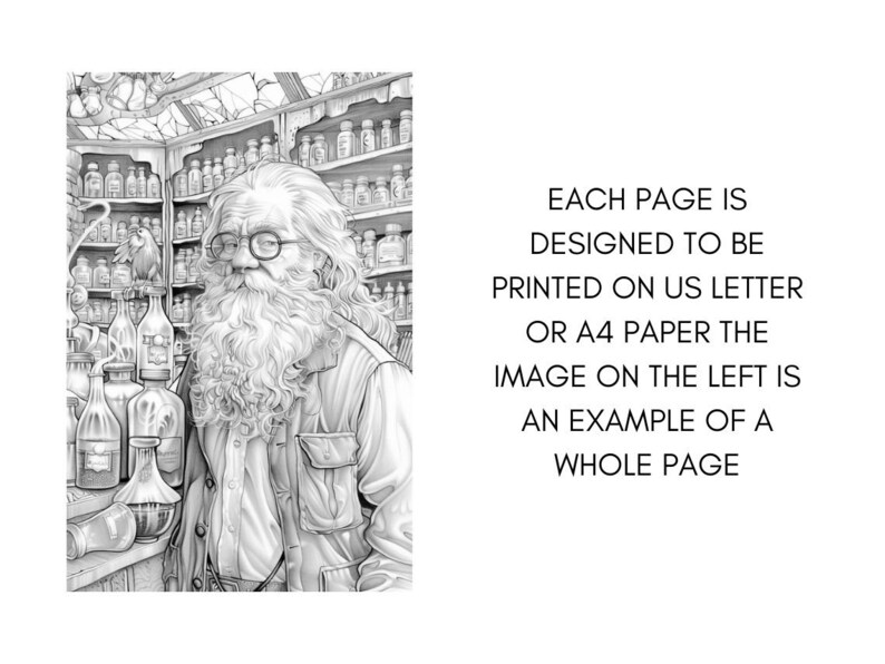 Whimsical Coloring Book, Fantasy Potion Bottle Pages, Magician Mystical Enchanted Fairytale Adults Digital Printable Download, Instant PDF