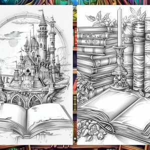 60 Magical Fantasy Coloring Book Pages for Kids Adults, Fairytale Enchanted Garden Forest Coloring Sheets Printable, Creature Coloring, PDF image 6
