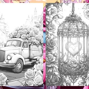 Valentine's Day Coloring Book Page Adult Love Coloring Sheets for Adults Printable, Couples Valentine's Coloring Book, Printable PDF