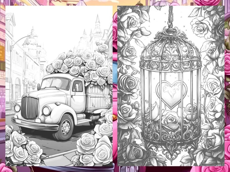 Valentine's Day Coloring Book Page Adult Love Coloring Sheets for Adults Printable, Couples Valentine's Coloring Book, Printable PDF