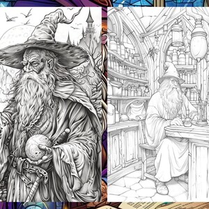 Whimsical Coloring Book, Fantasy Potion Bottle Pages, Magician Mystical Enchanted Fairytale Adults Digital Printable Download, Instant PDF