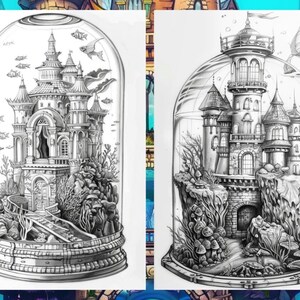 Fairy House, Floral Coloring Page, Adult Coloring Pages