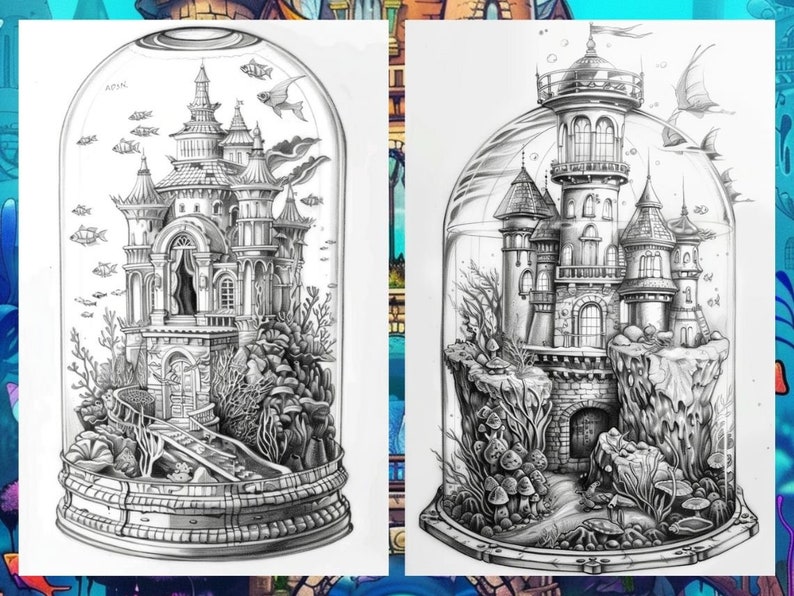 Fairy House, Floral Coloring Page, Adult Coloring Pages