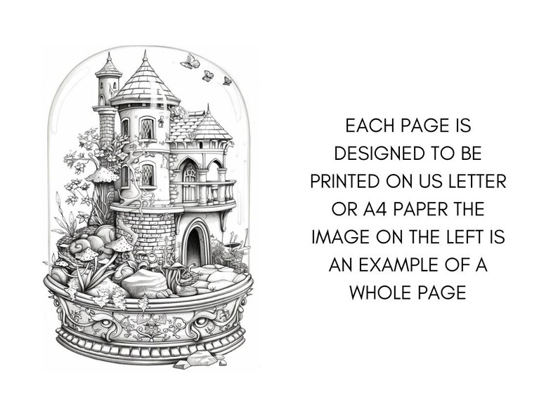 Fairy House, Floral Coloring Page, Adult Coloring Pages
