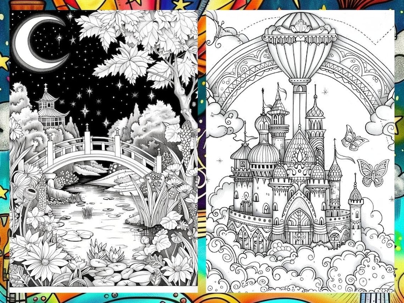 Mystical Landscape Coloring Book, Fantasy Creatures Fairytale Coloring Pages, Intricate Details Enchanted Forest Coloring Book for Adult PDF