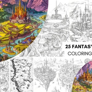Magisches Fantasy-Malbuch für Kinder und Erwachsene. Malvorlagen Märchen. Kreaturen zum Ausmalen, Karten zum Ausmalen