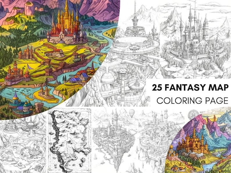 Fairytale Book, Printable Coloring, Magical Fantasy, Creature Coloring
