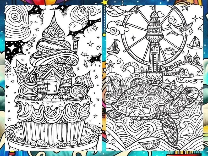 Mystical Landscape Coloring Book, Fantasy Creatures Fairytale Coloring Pages, Intricate Details Enchanted Forest Coloring Book for Adult PDF